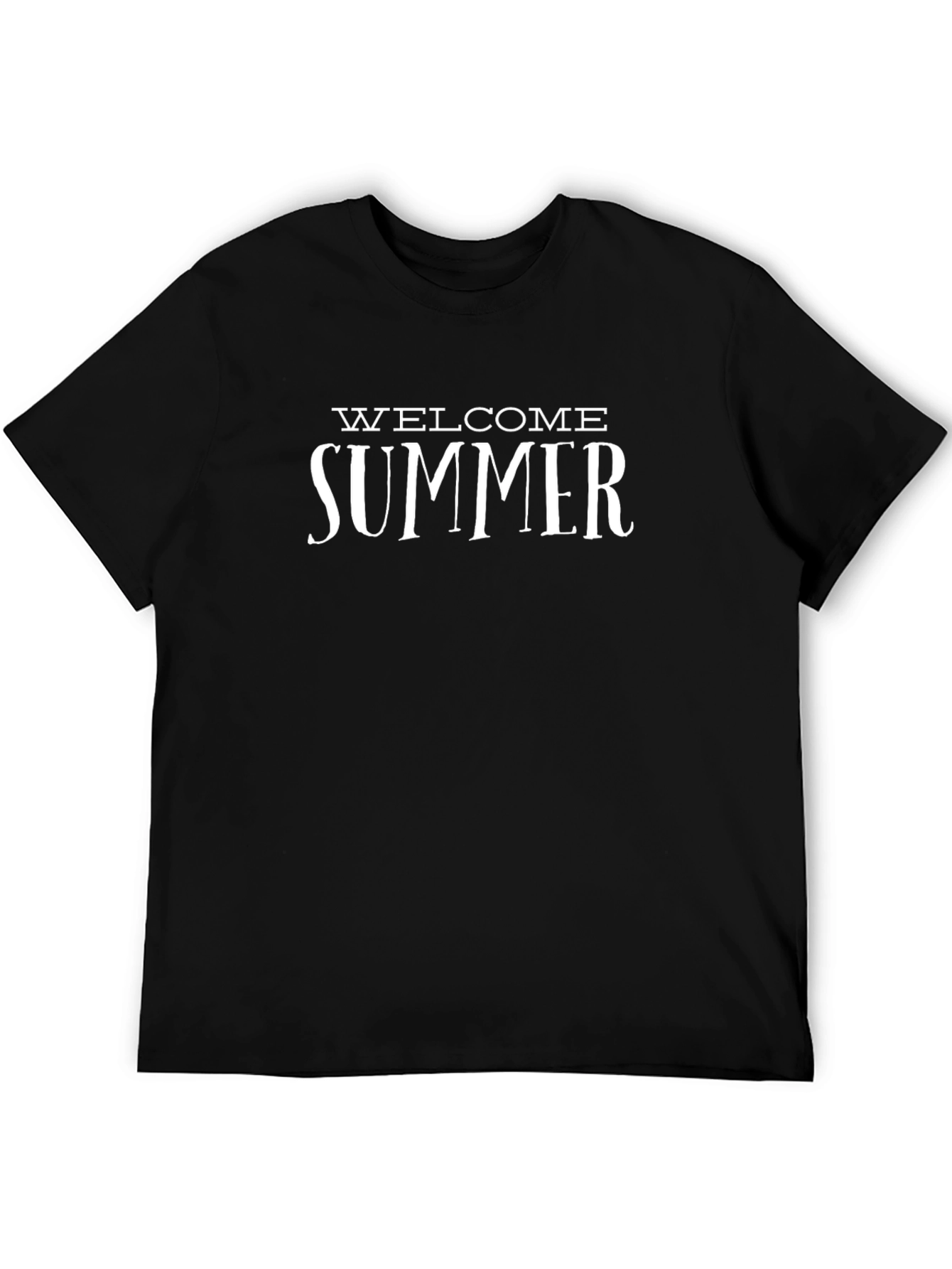 Welcome Summer Black Cotton T-Shirt