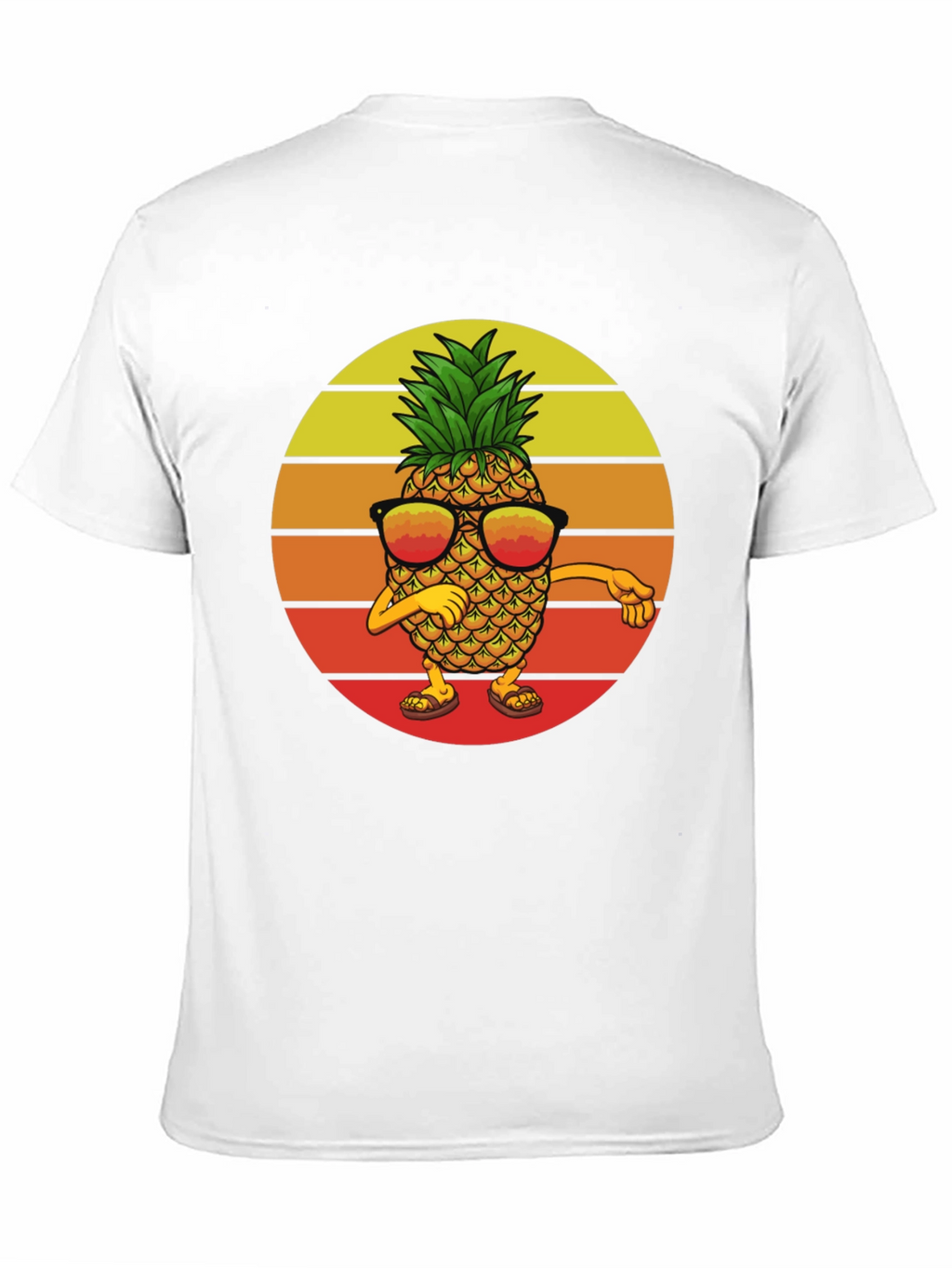 Dabbing Pineapple Graphic Tee - Retro Sunset Design