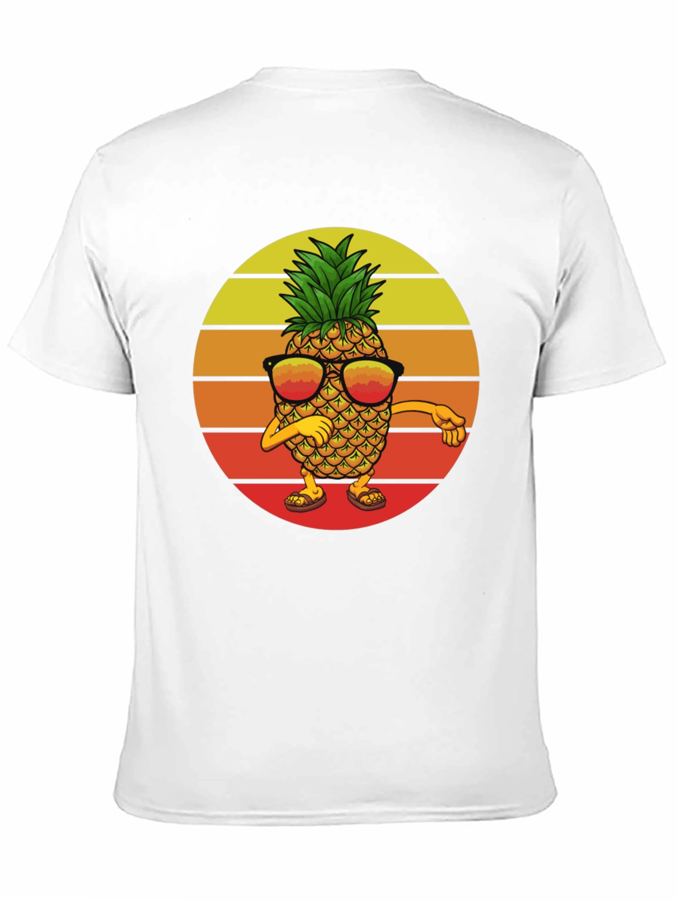 Dabbing Pineapple Graphic Tee - Retro Sunset Design