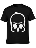 Skull Graphic Tee - Black Cotton T-Shirt