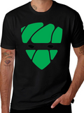 Green Graphic Black T-Shirt - Modern Shield Design