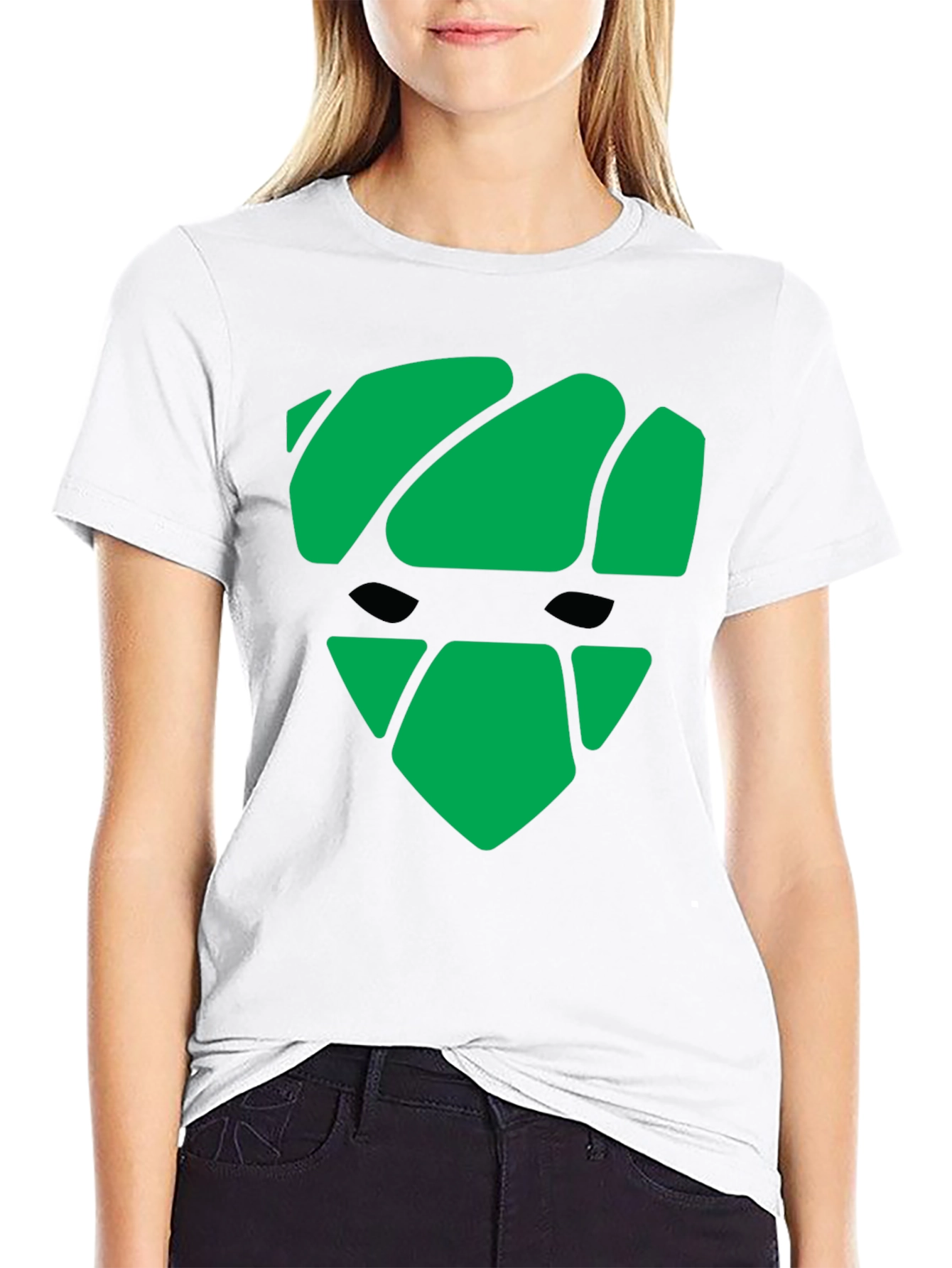 Green Graphic Black T-Shirt - Modern Shield Design