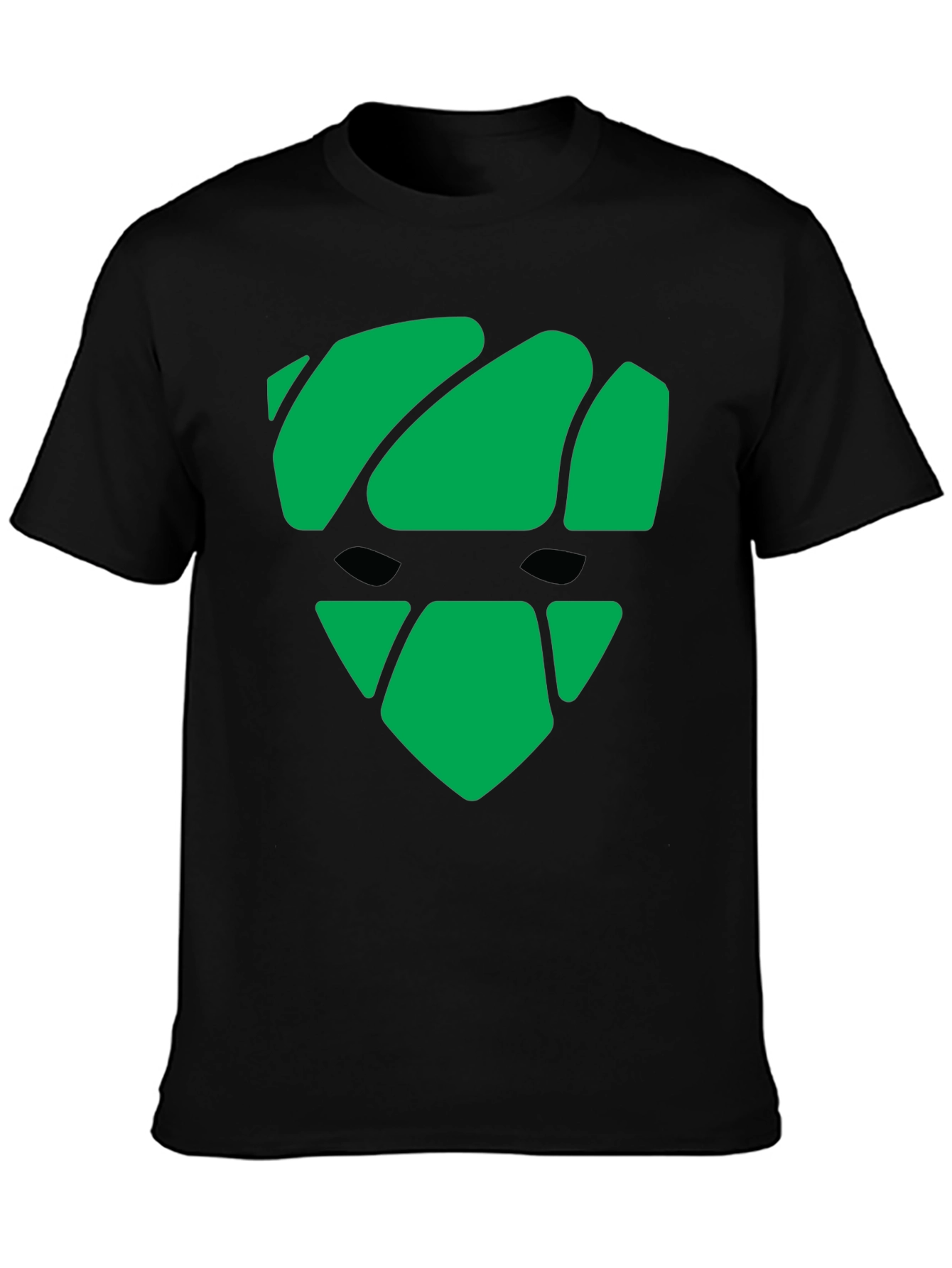 Green Graphic Black T-Shirt - Modern Shield Design