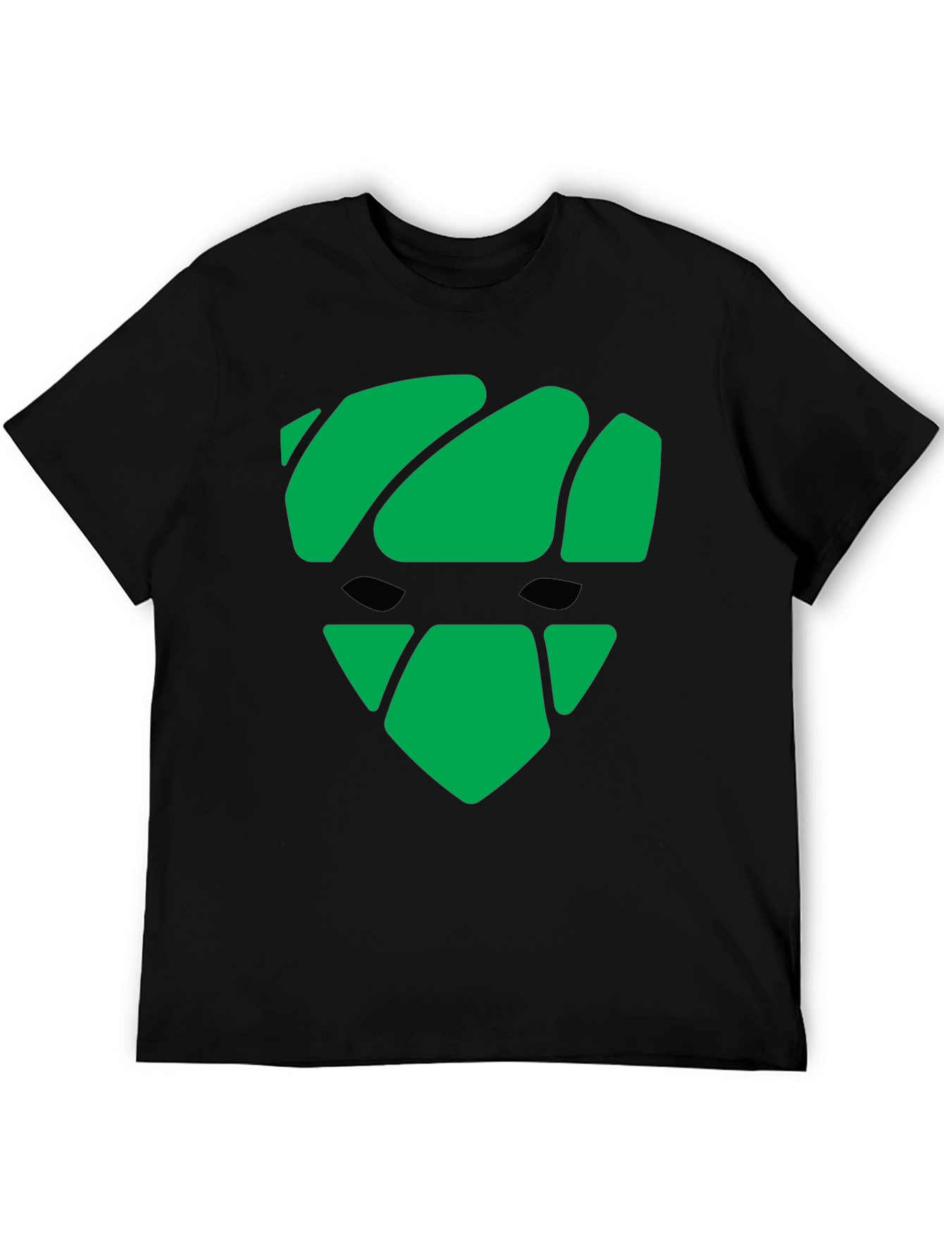 Green Graphic Black T-Shirt - Modern Shield Design