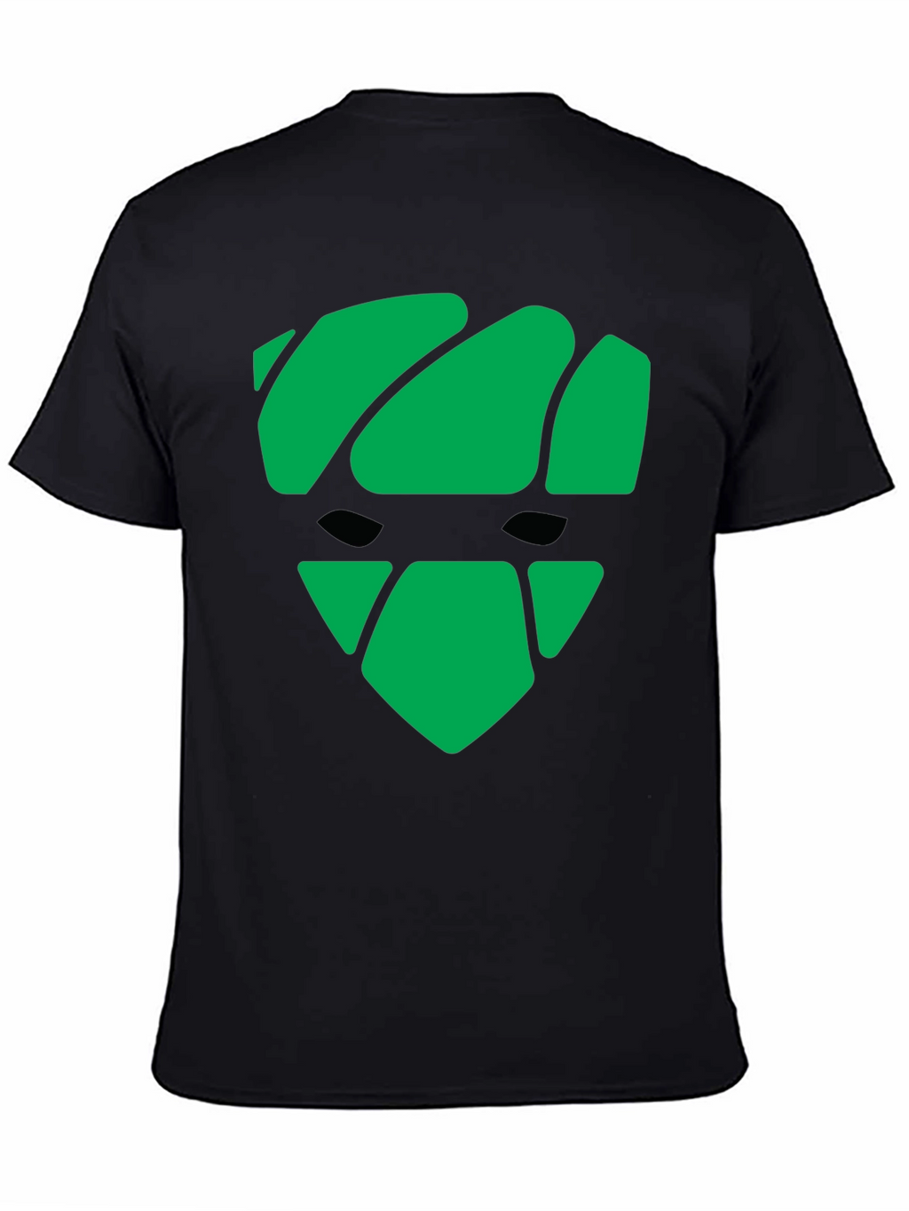 Green Graphic Black T-Shirt - Modern Shield Design