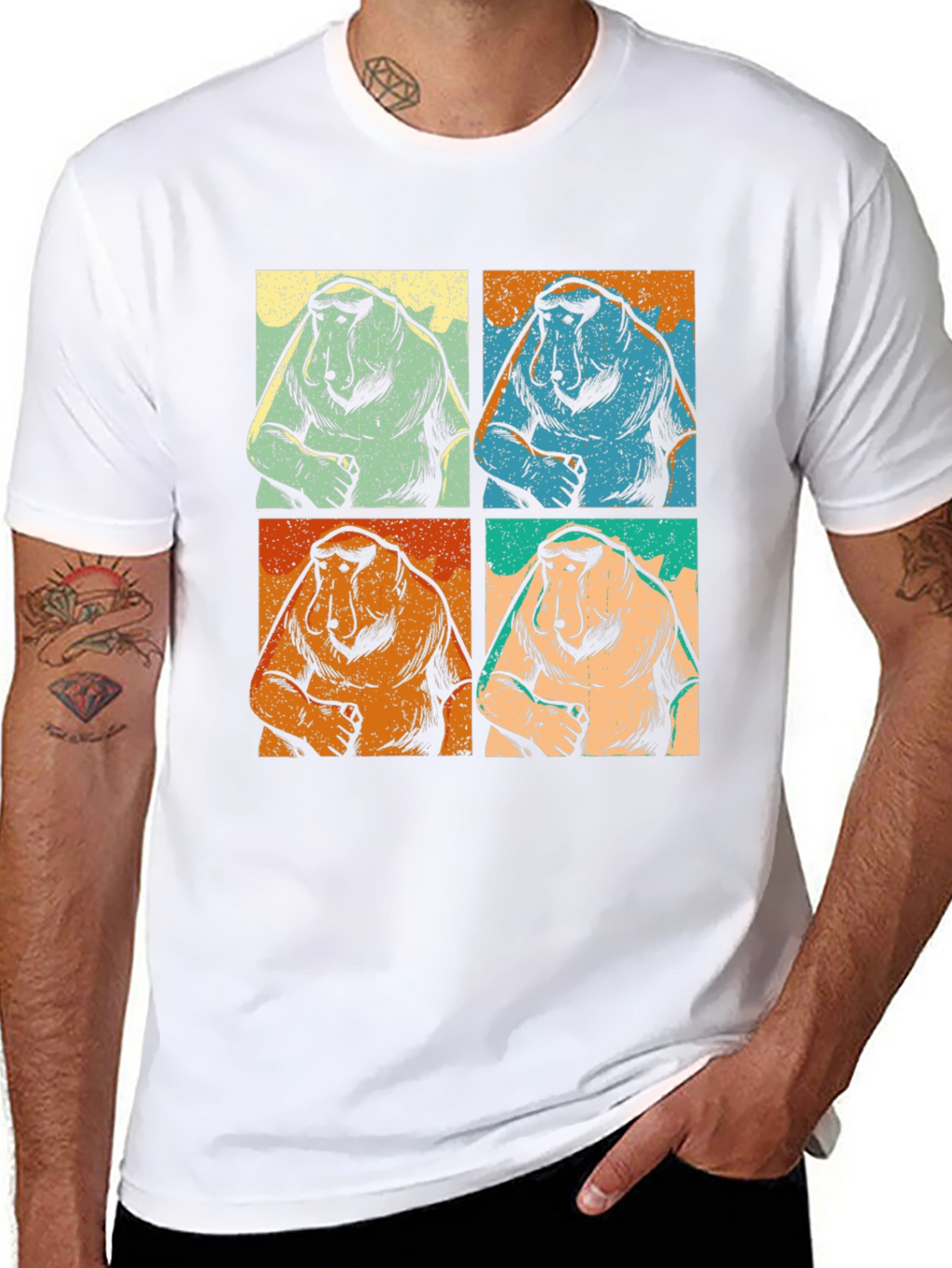 Proboscis Monkey T-Shirt Retro Pop Art Tee