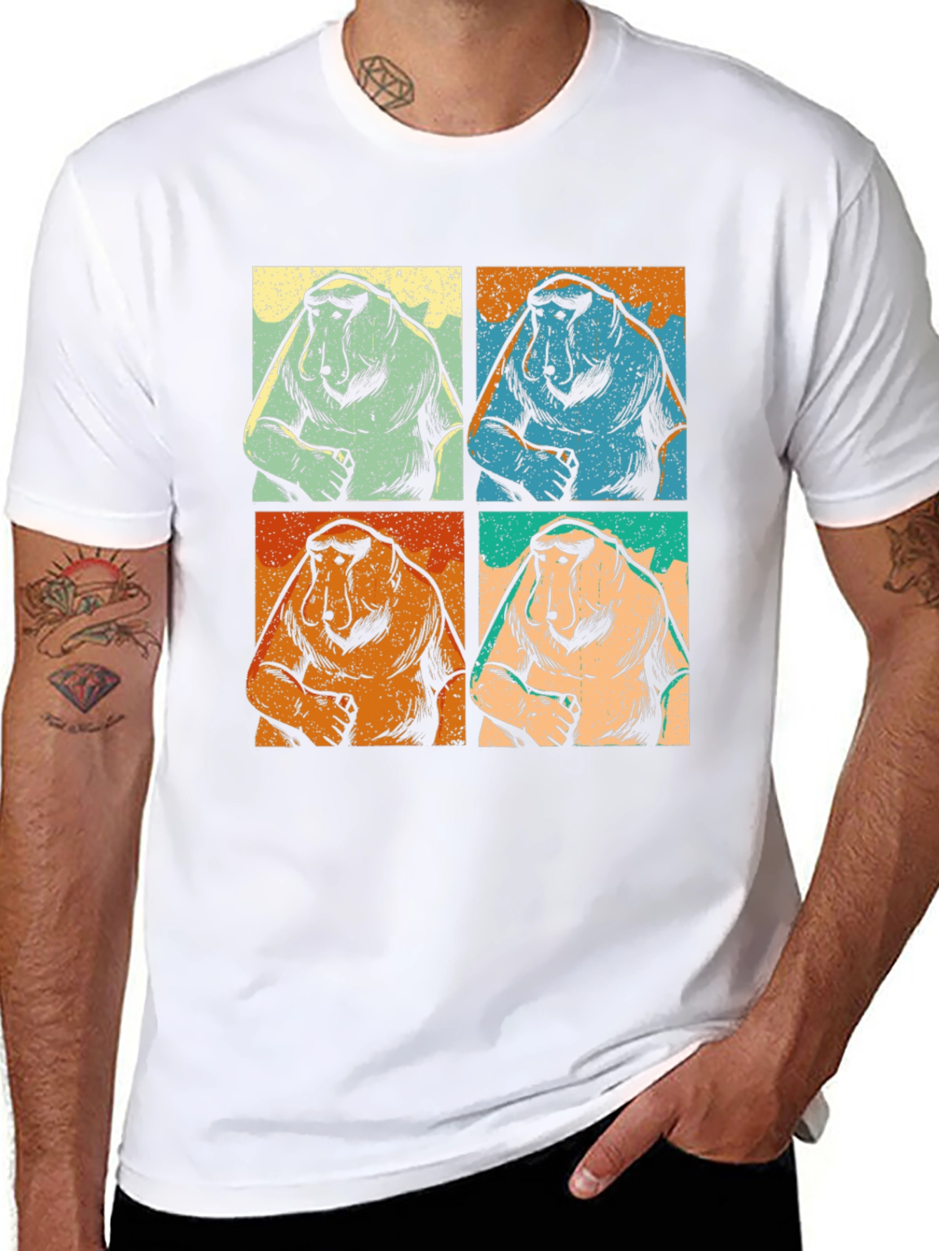 Proboscis Monkey T-Shirt Retro Pop Art Tee