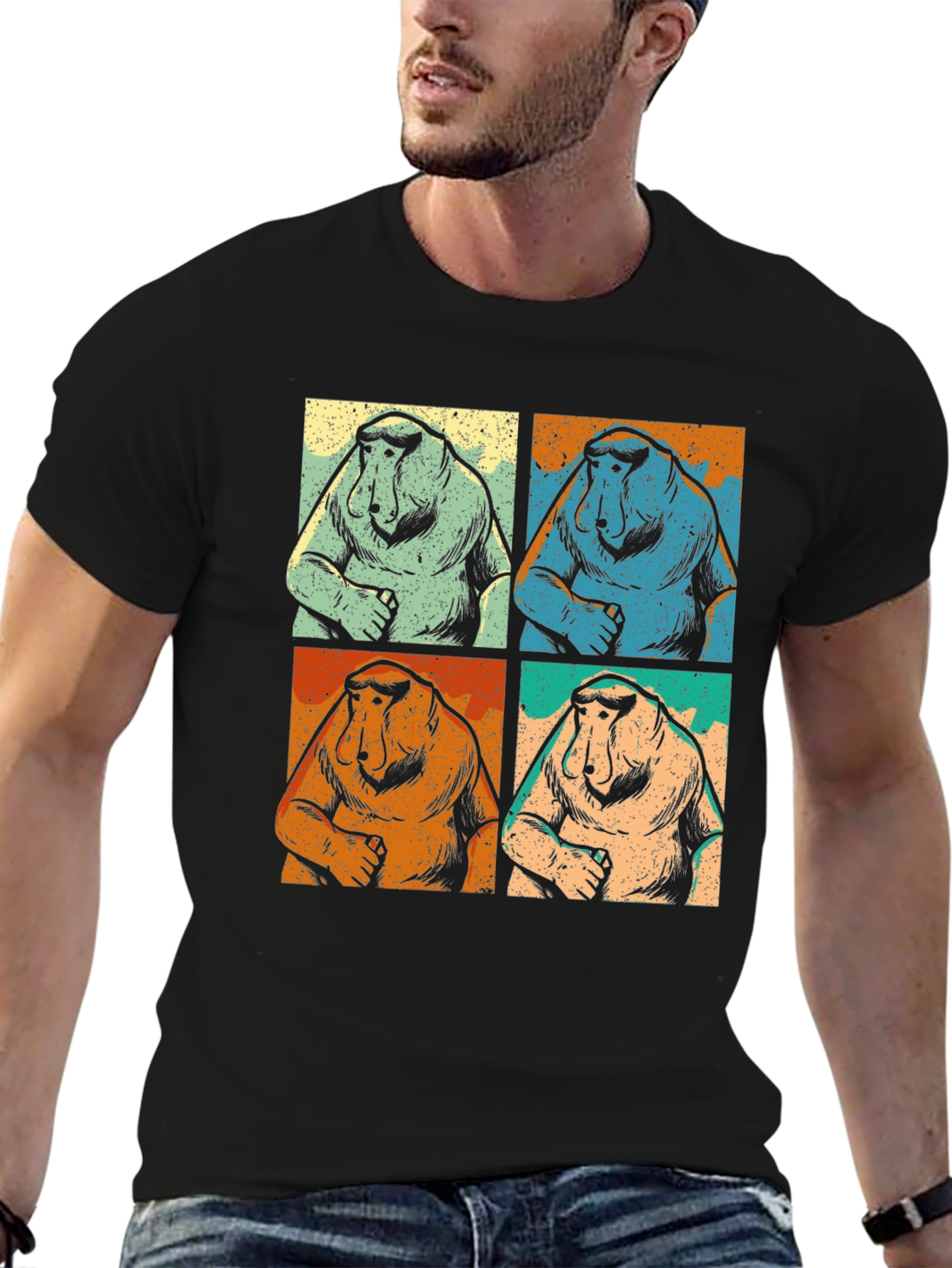 Proboscis Monkey T-Shirt Retro Pop Art Tee