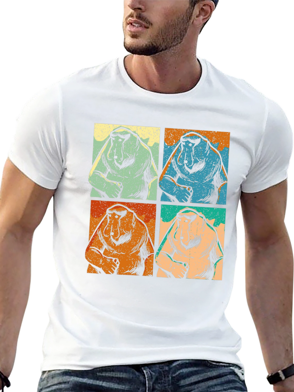 Proboscis Monkey T-Shirt Retro Pop Art Tee