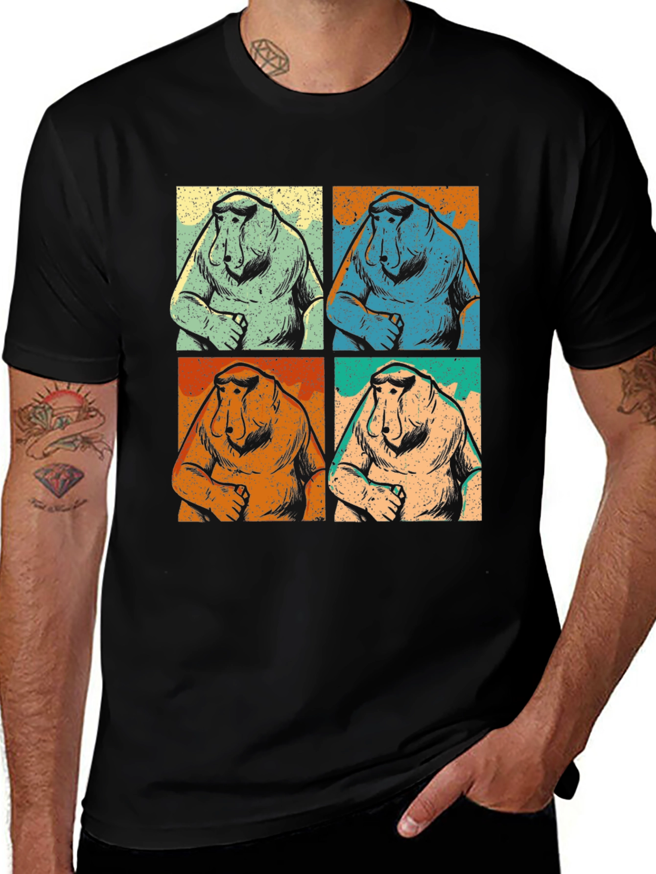 Proboscis Monkey T-Shirt Retro Pop Art Tee