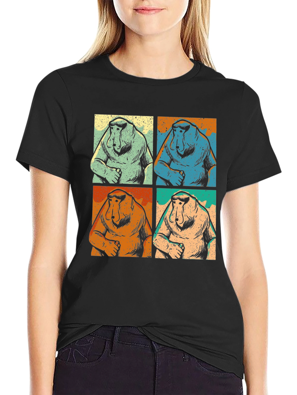 Proboscis Monkey T-Shirt Retro Pop Art Tee