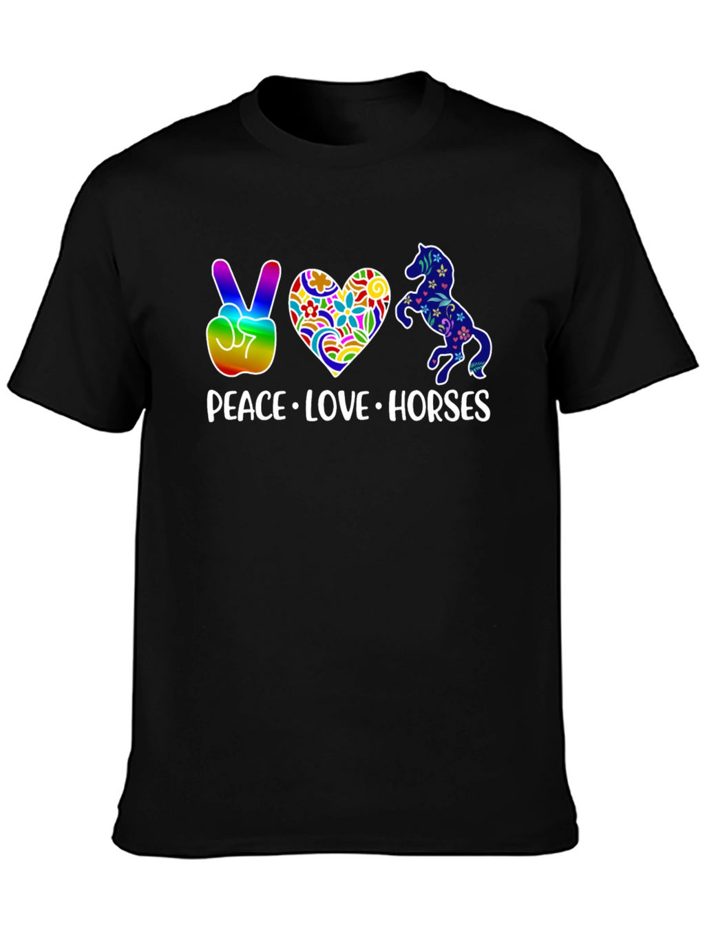 Peace Love Horses Graphic T-Shirt