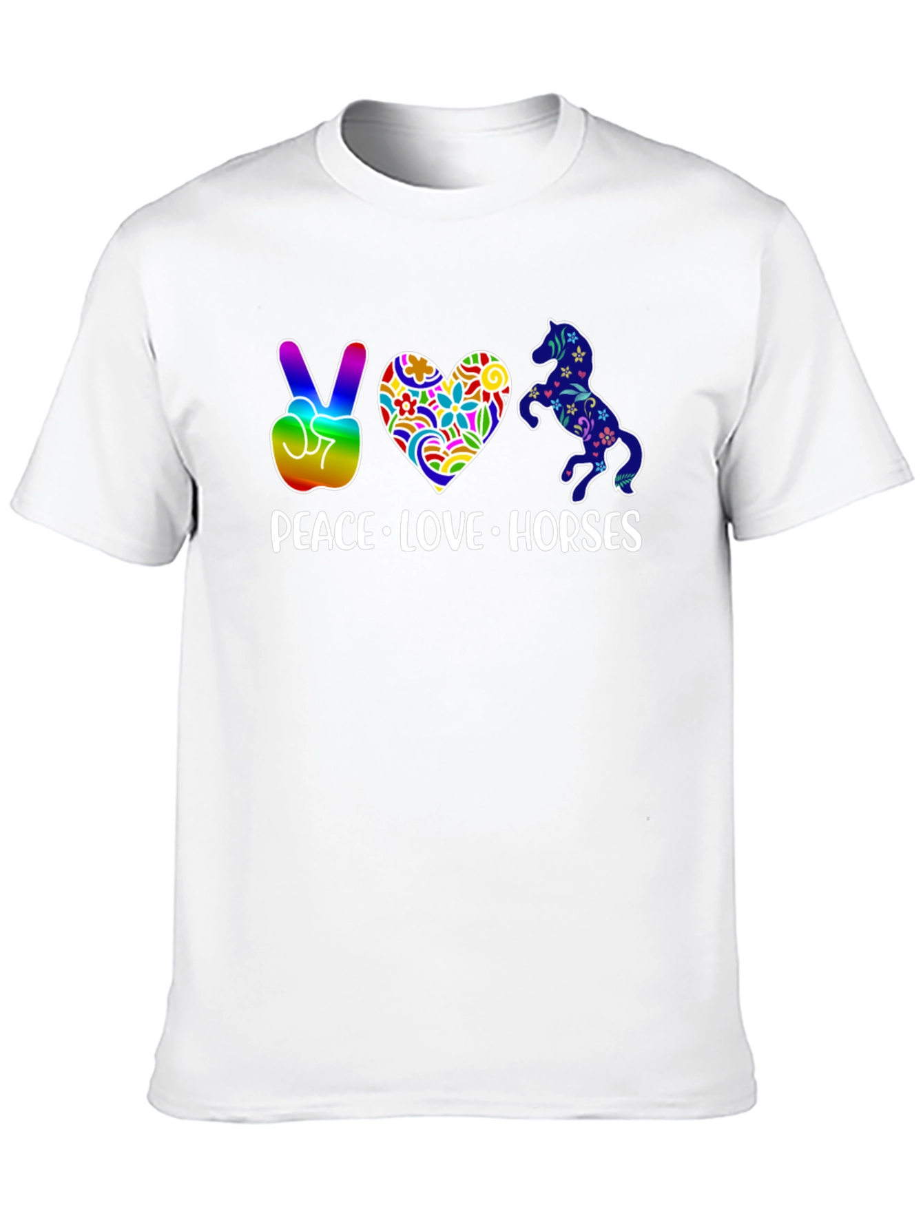 Peace Love Horses Graphic T-Shirt