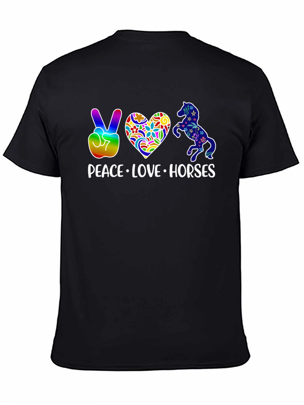 Peace Love Horses Graphic T-Shirt