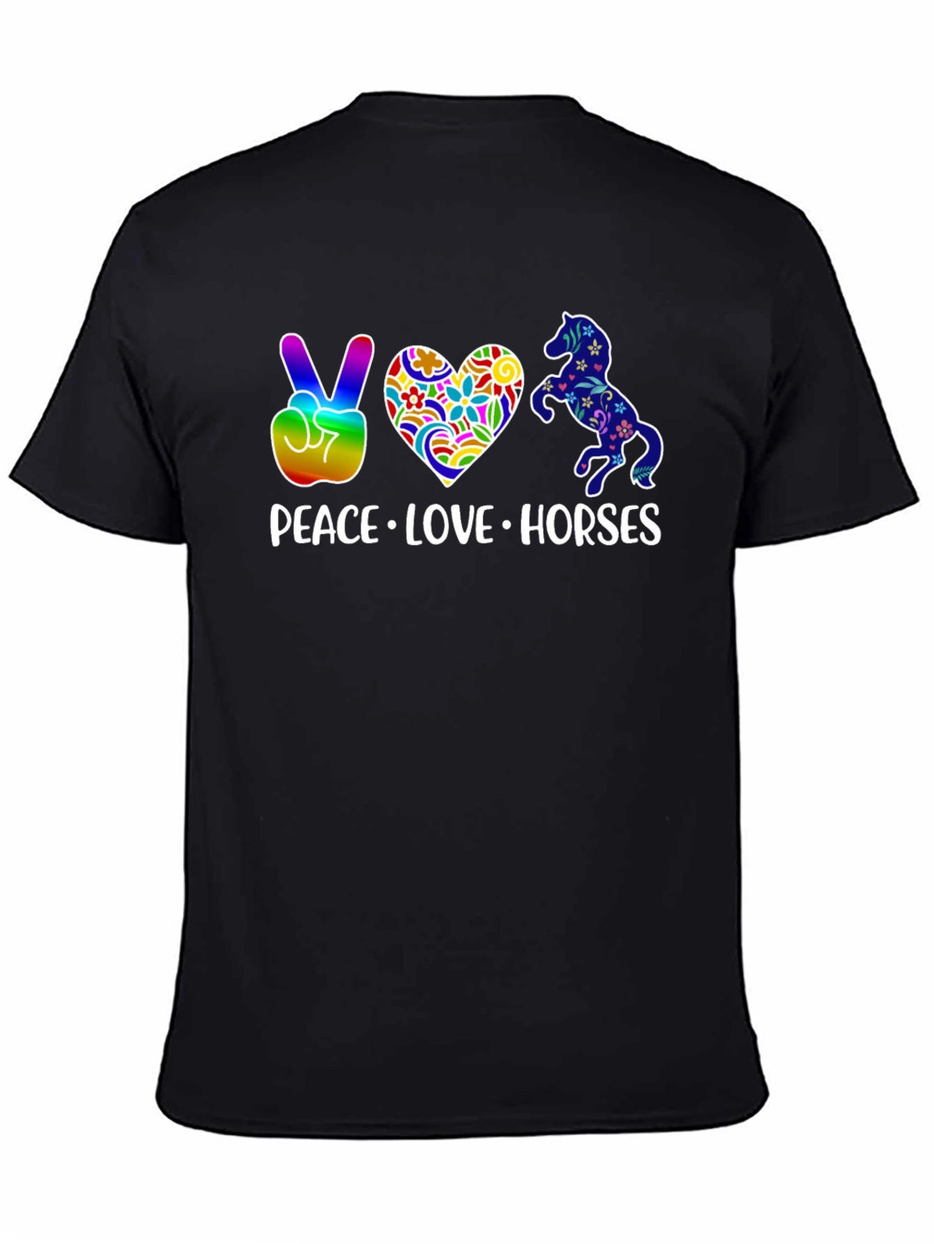 Peace Love Horses Graphic T-Shirt