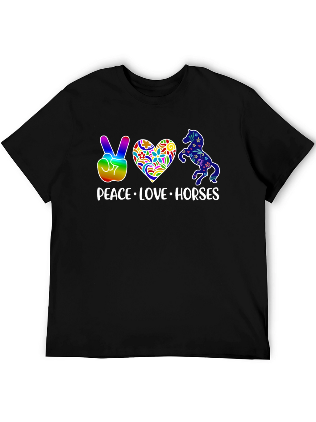 Peace Love Horses Graphic T-Shirt