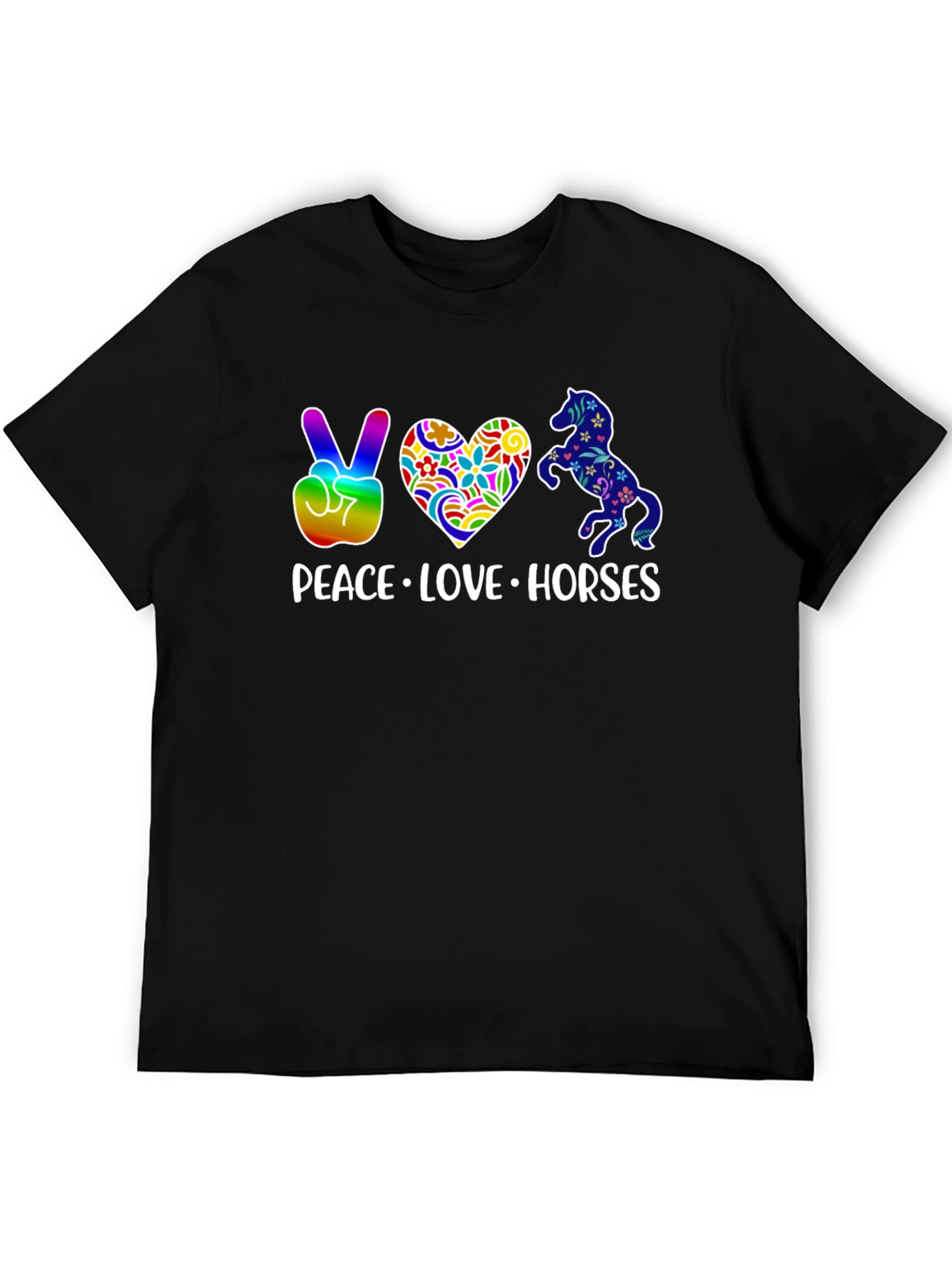 Peace Love Horses Graphic T-Shirt