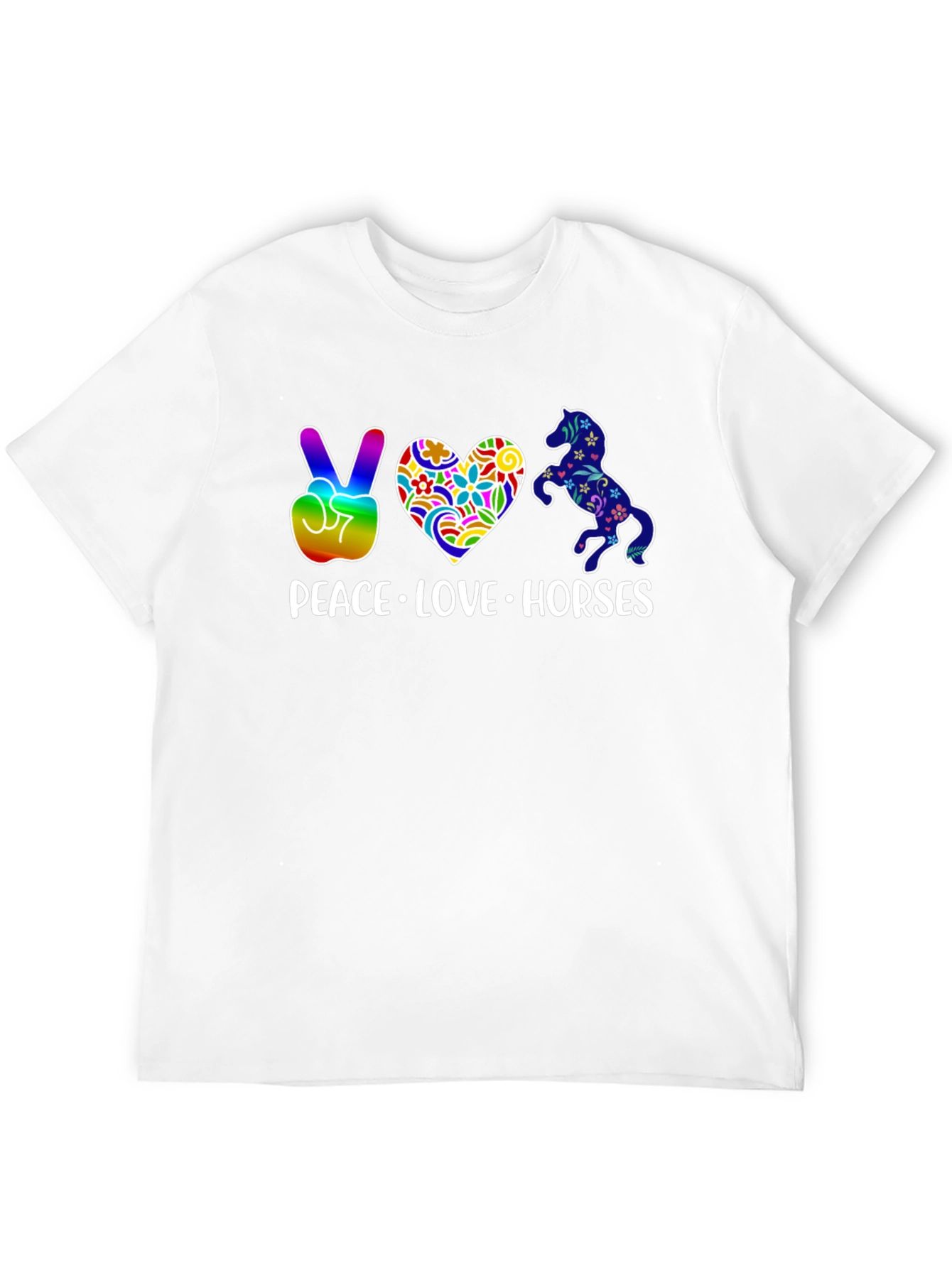 Peace Love Horses Graphic T-Shirt