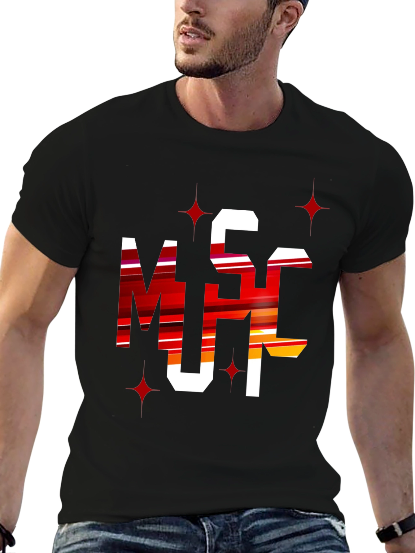Bold Graphic Tee: MSC Letters - Statement Style