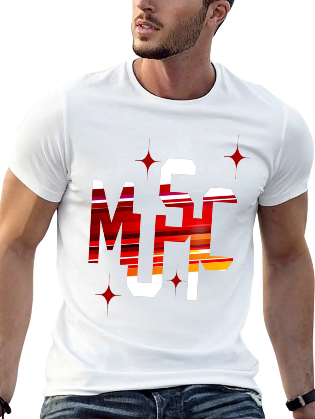 Bold Graphic Tee: MSC Letters - Statement Style