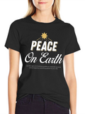 Peace on Earth Holiday T-Shirt - Christmas Graphic Tee