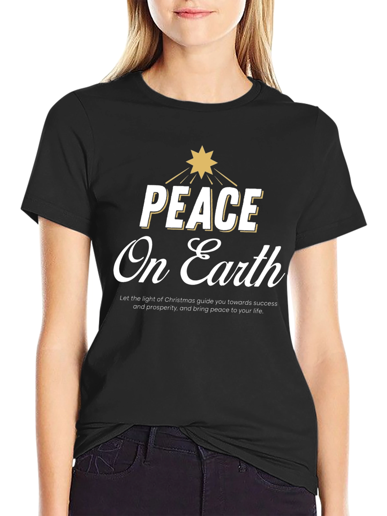 Peace on Earth Holiday T-Shirt - Christmas Graphic Tee
