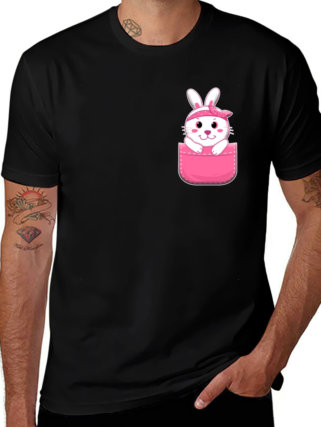 Cute Bunny Pocket T-Shirt
