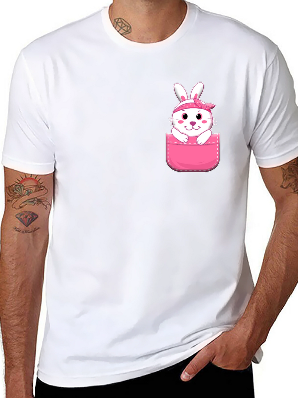 Cute Bunny Pocket T-Shirt
