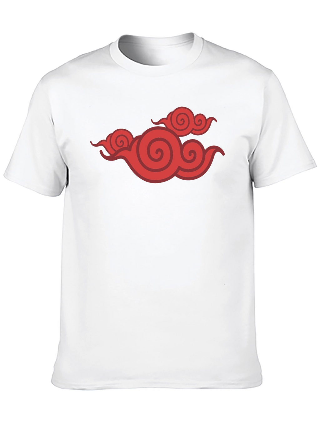 Black T-Shirt with Red Cloud Design