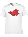 Black T-Shirt with Red Cloud Design