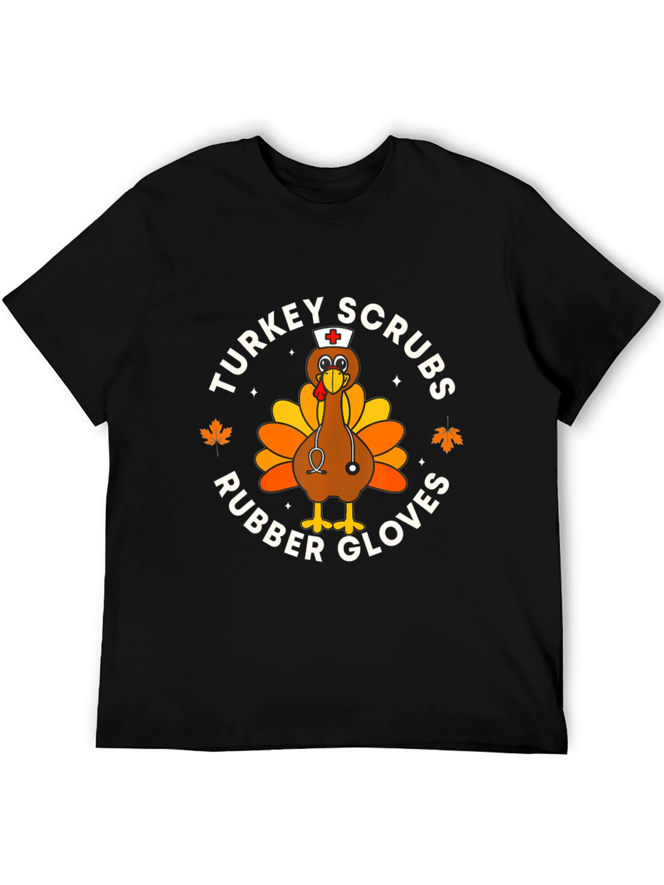 Turkey Scrubs Rubber Gloves Black Graphic Tee