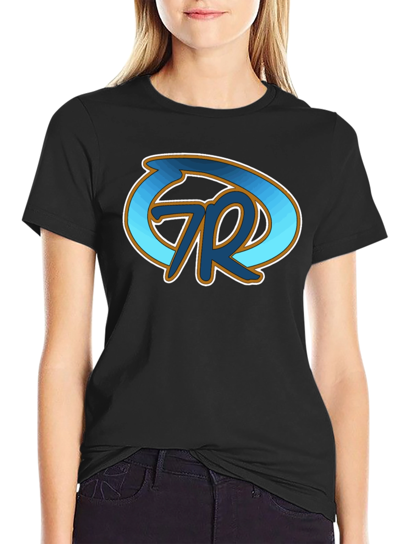 Black T-Shirt with Artistic Logo