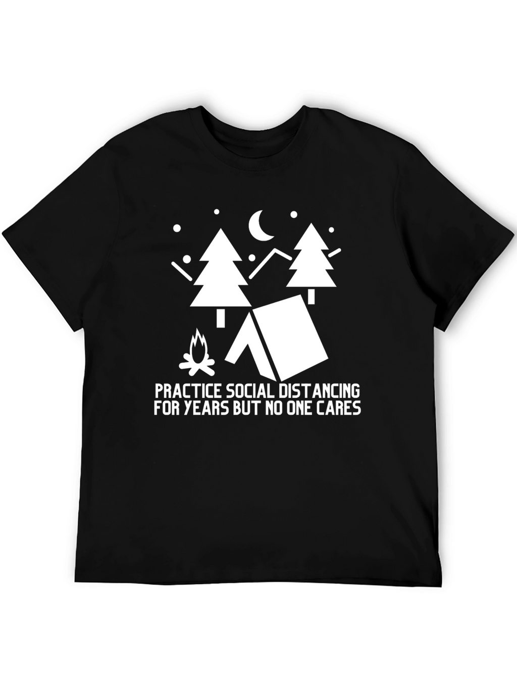 Social Distancing Camping Black T-Shirt