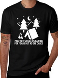 Social Distancing Camping Black T-Shirt