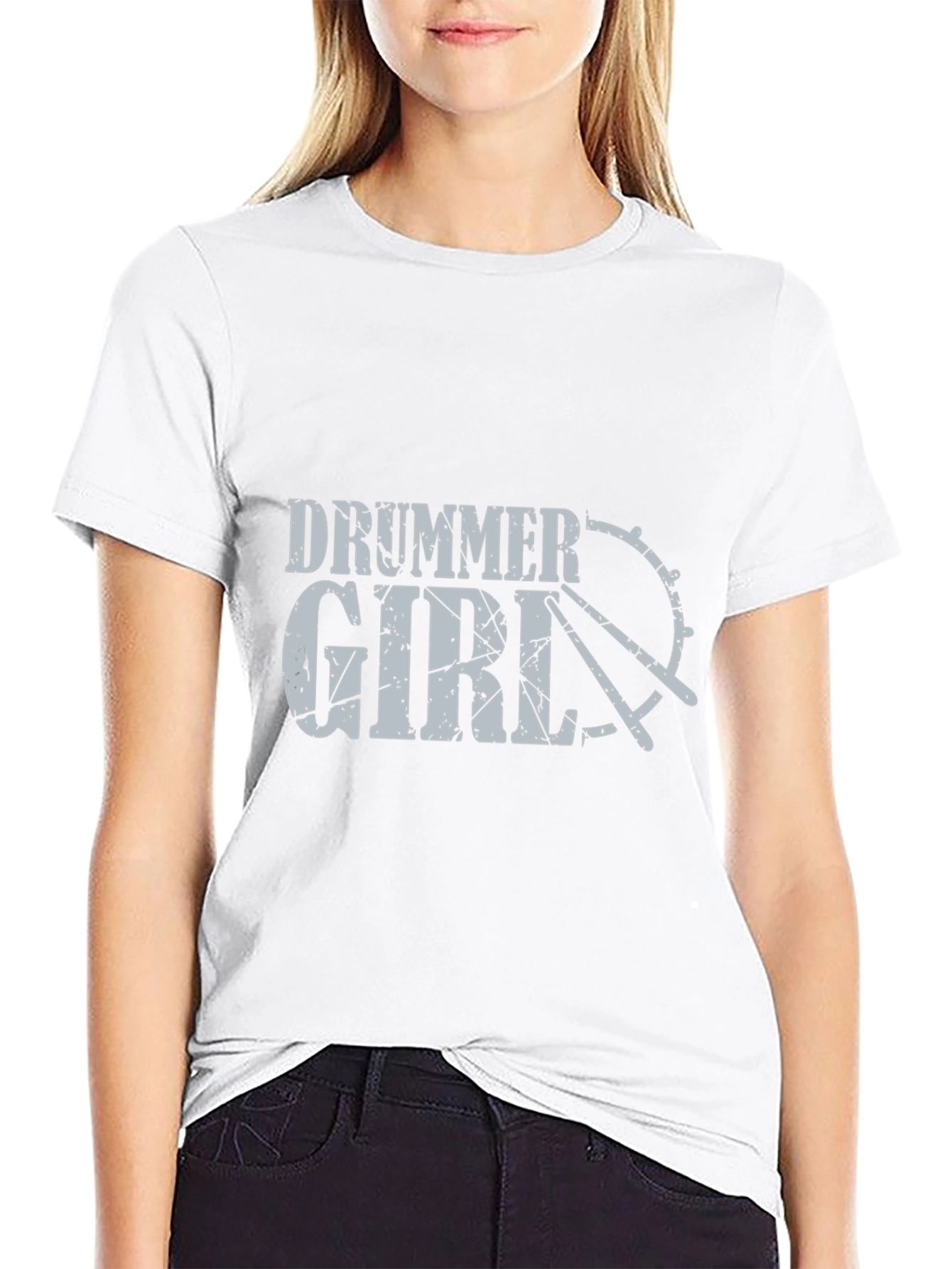Drummer Girl Graphic Tee - Music Lovers T-Shirt