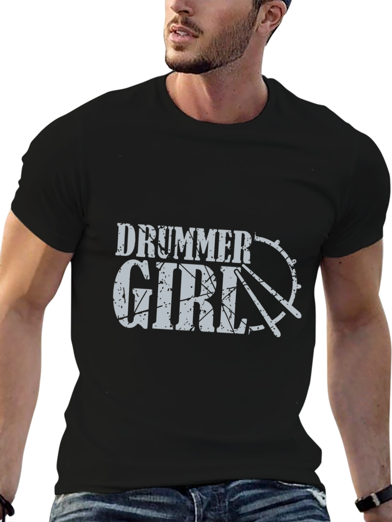 Drummer Girl Graphic Tee - Music Lovers T-Shirt