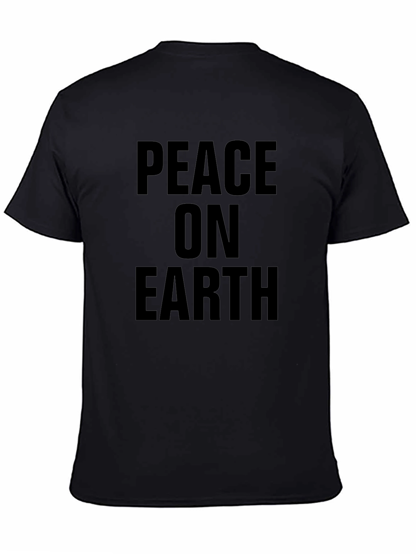 Peace on Earth Black Graphic T-Shirt
