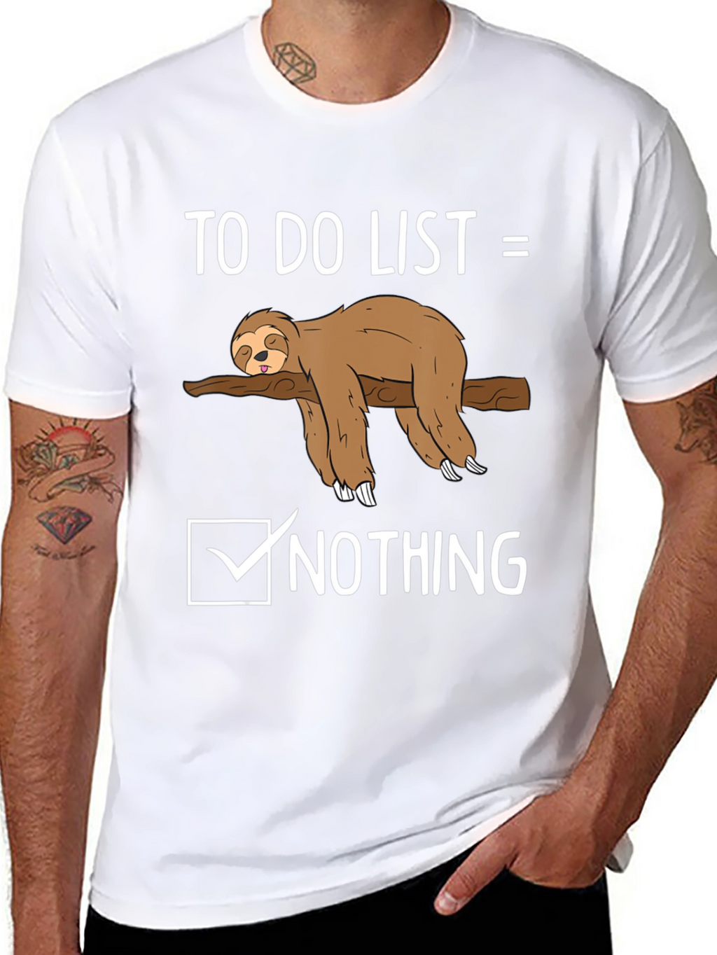 Sloth To-Do List Nothing Graphic Tee