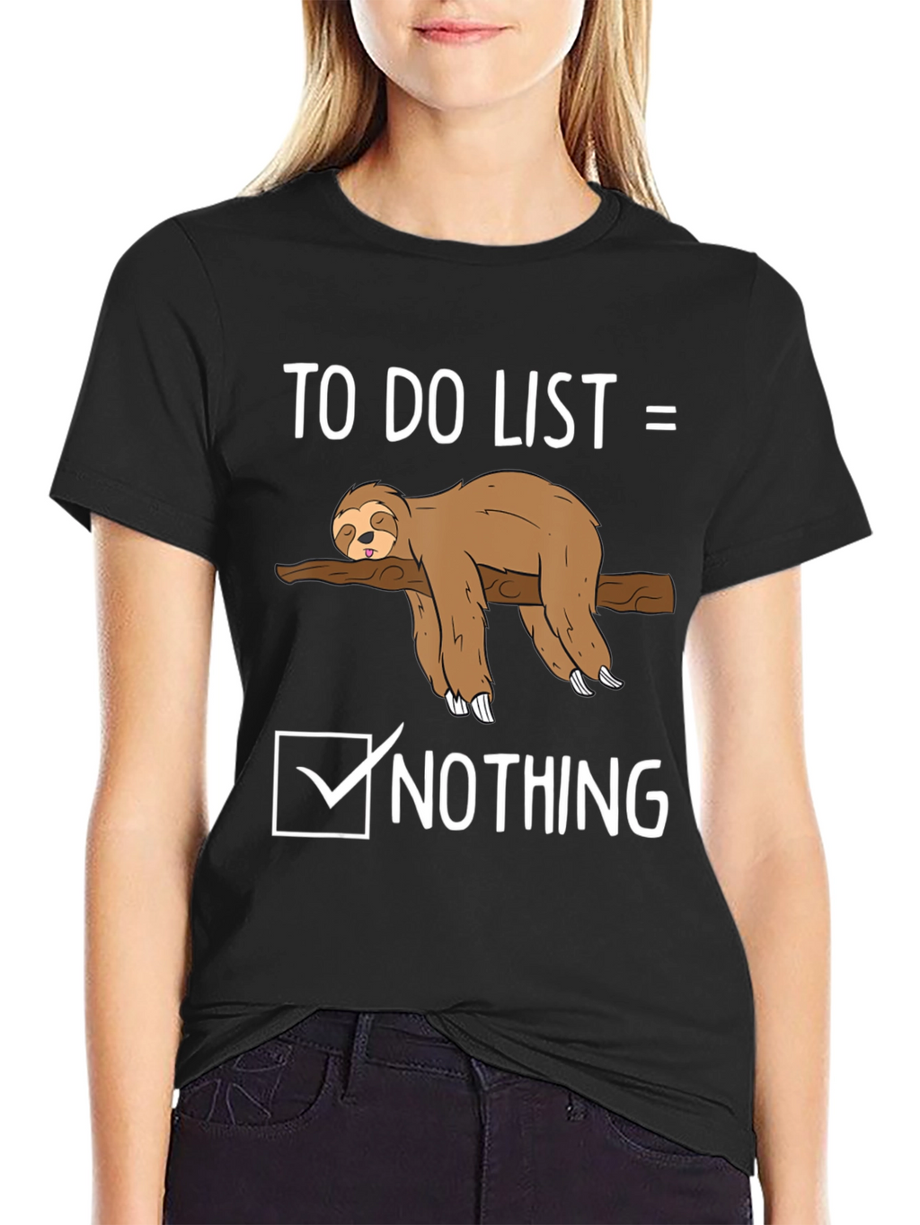 Sloth To-Do List Nothing Graphic Tee