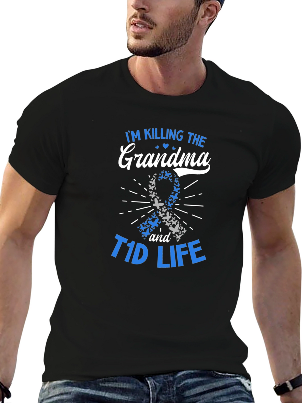 Im Killing The Grandma T1D Life Black T-Shirt