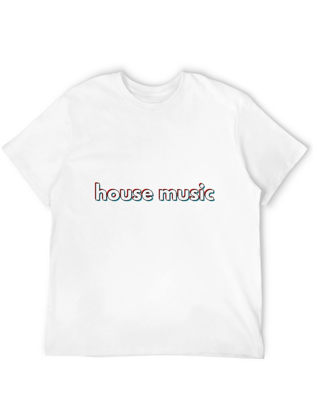House Music Anaglyph Style Black T-Shirt