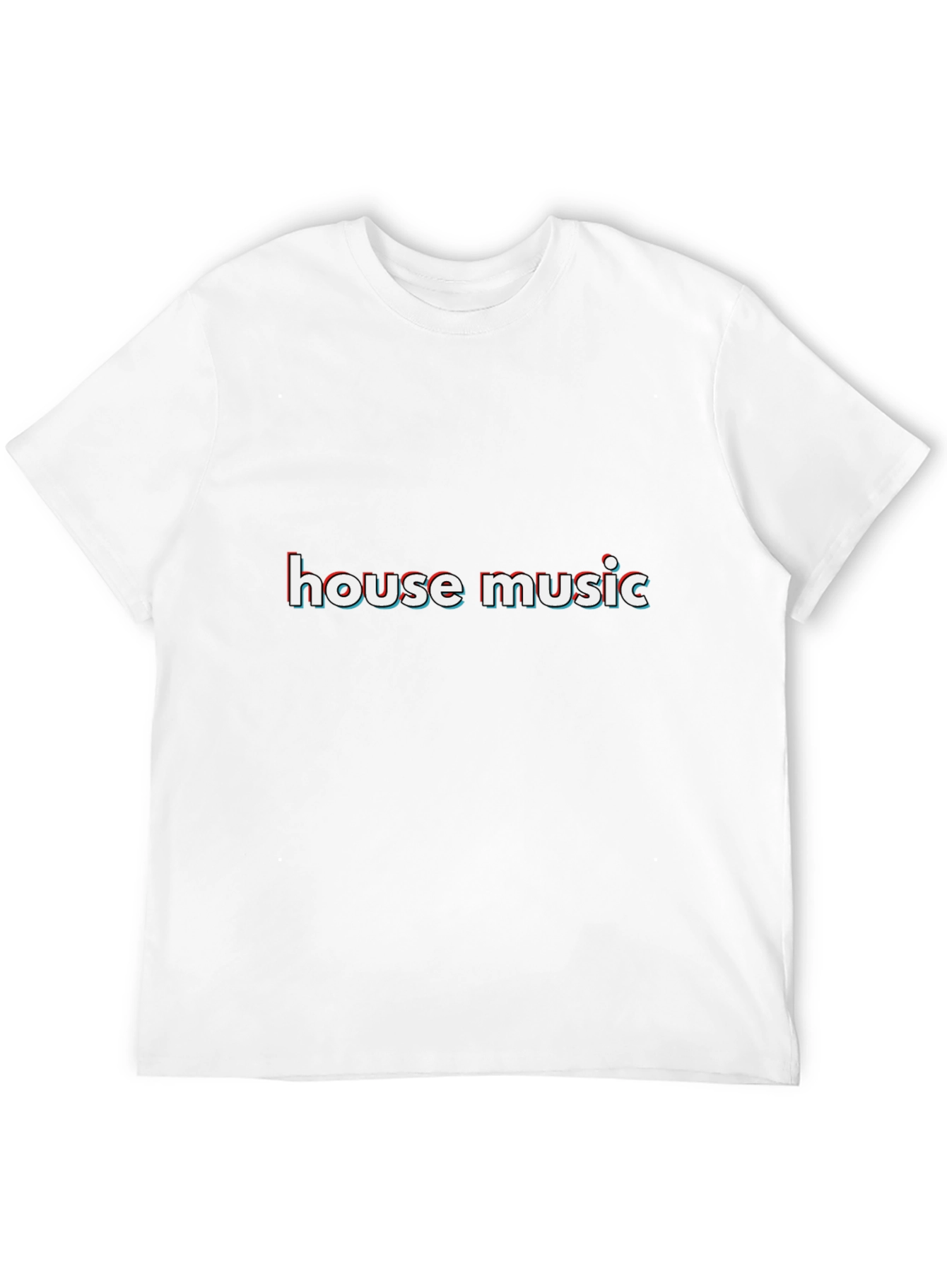 House Music Anaglyph Style Black T-Shirt