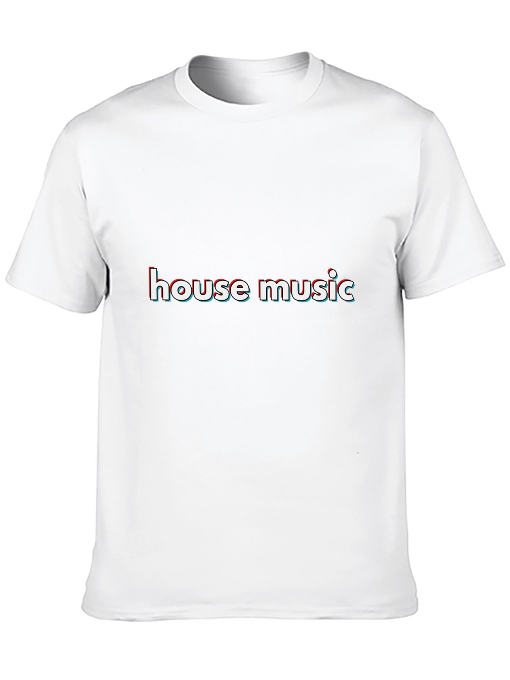 House Music Anaglyph Style Black T-Shirt