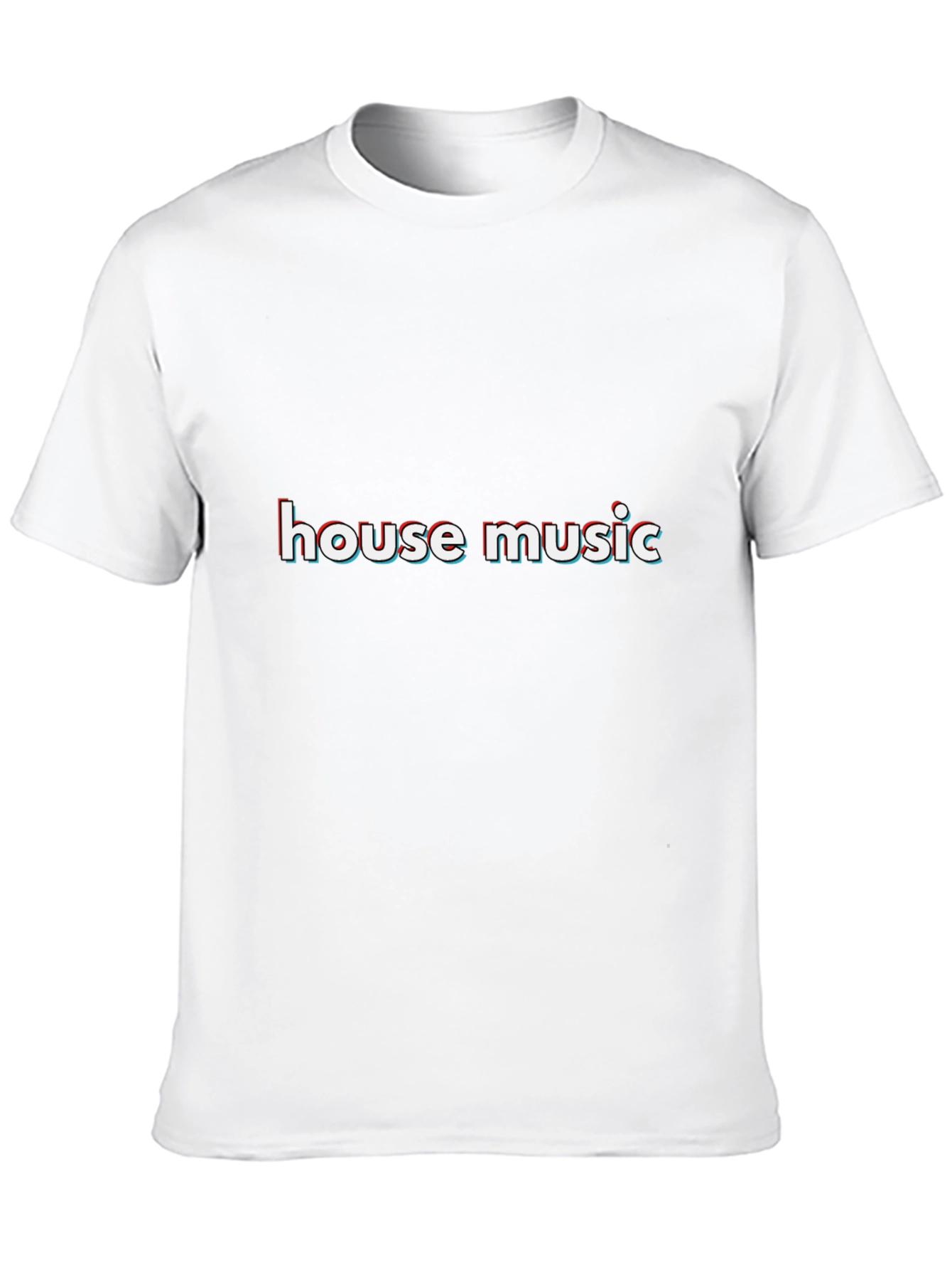 House Music Anaglyph Style Black T-Shirt