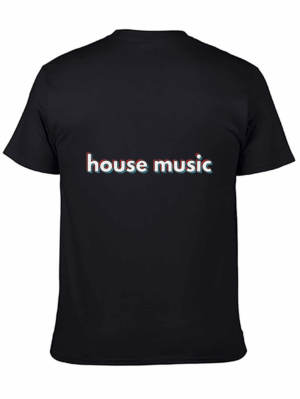 House Music Anaglyph Style Black T-Shirt