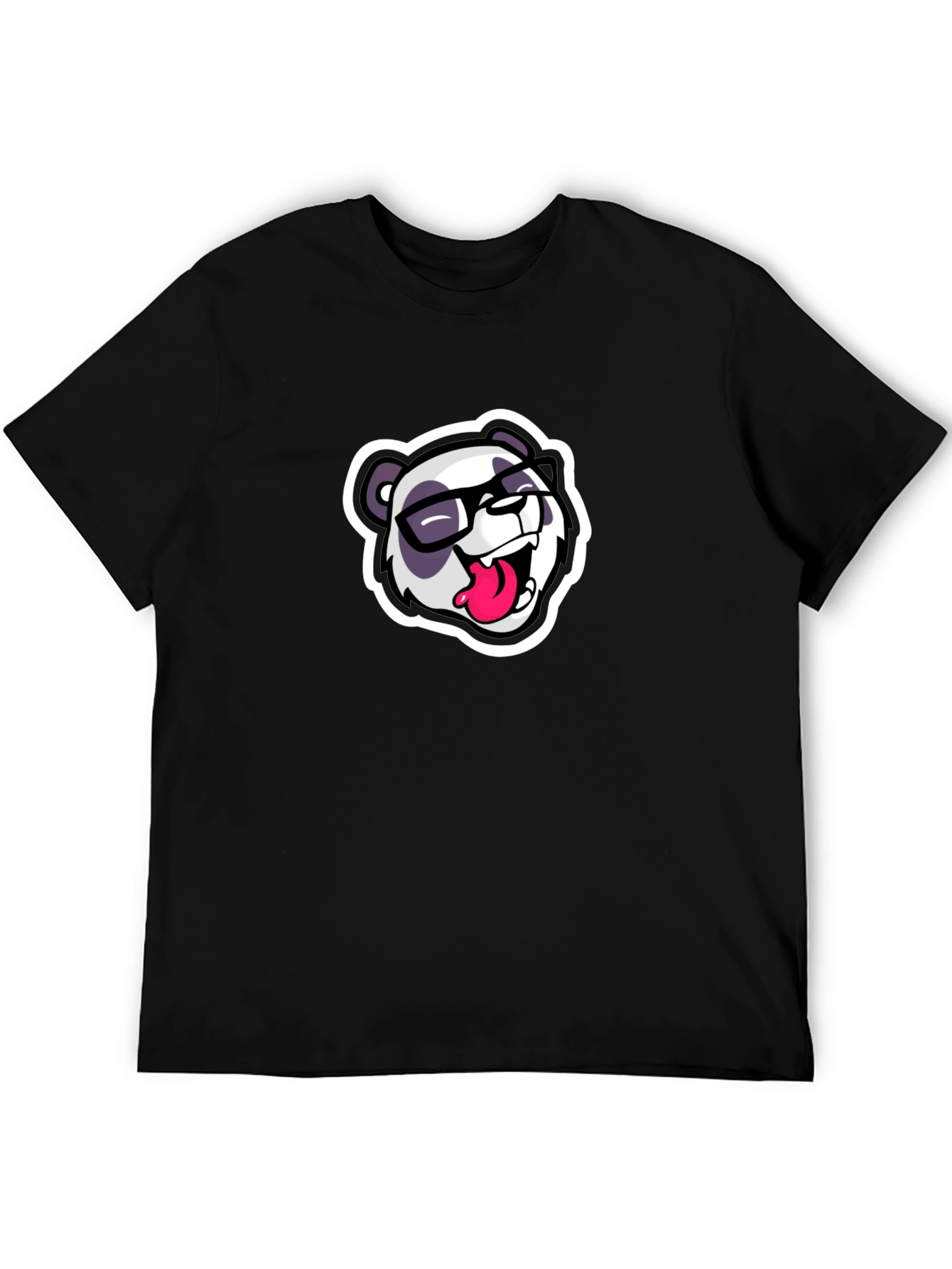 Cool Panda Graphic Tee - Black Casual T-Shirt