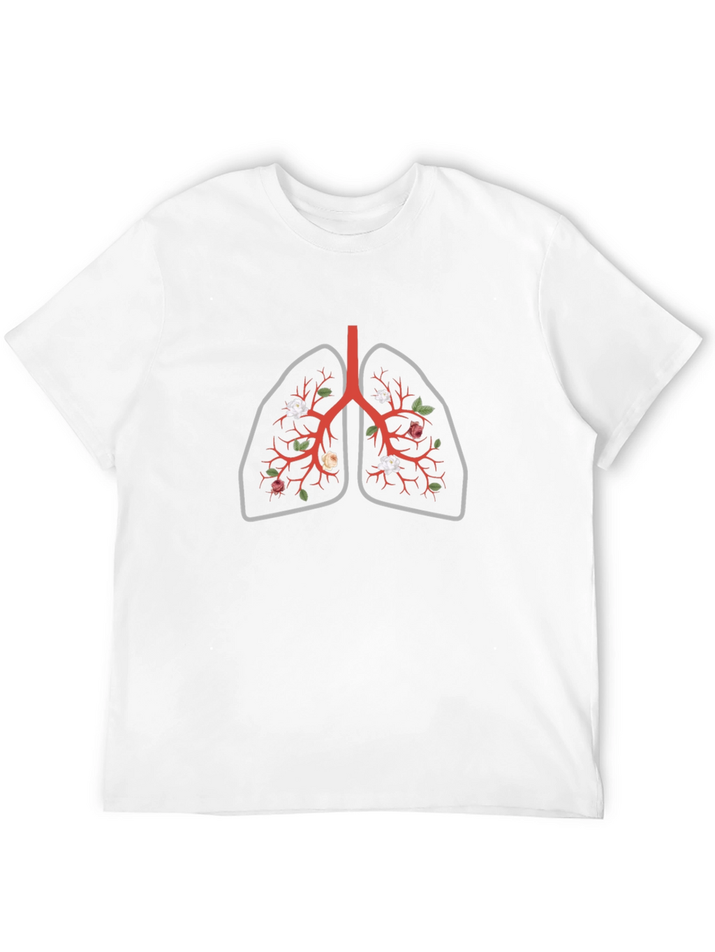 Floral Lungs Graphic T-Shirt - Black