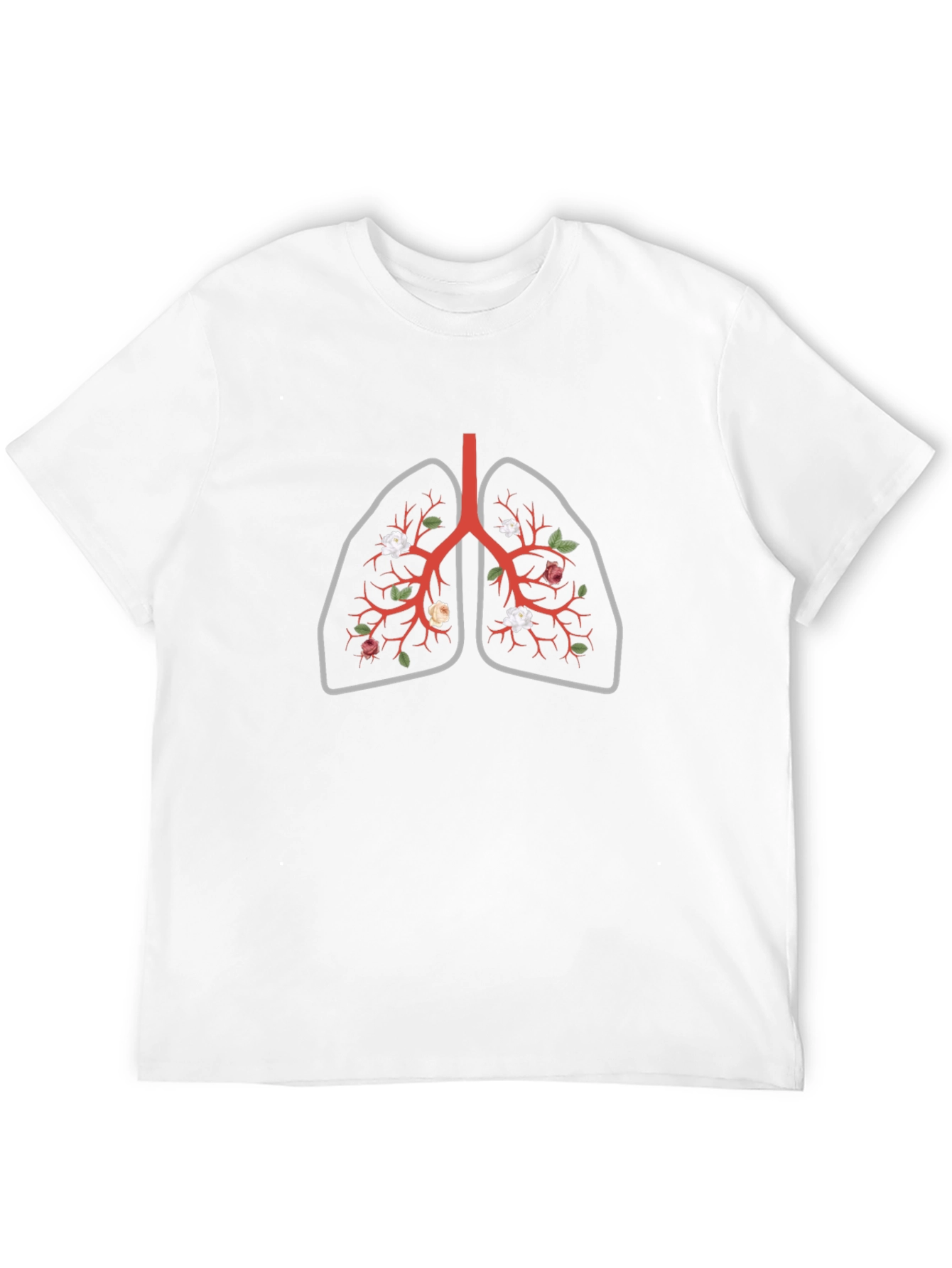 Floral Lungs Graphic T-Shirt - Black
