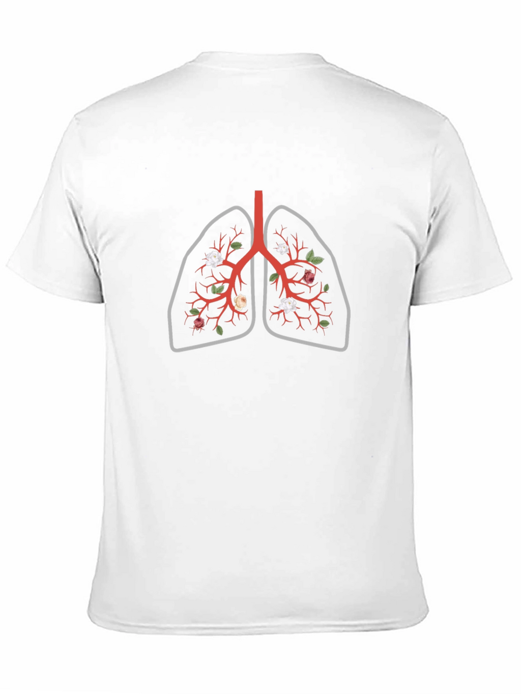 Floral Lungs Graphic T-Shirt - Black