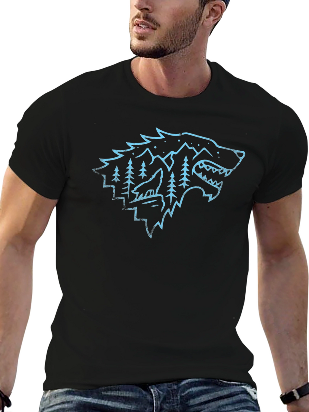 Wolf Wilderness Graphic Tee - Cool Design
